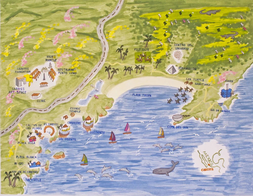 Illustrated map of Careyes