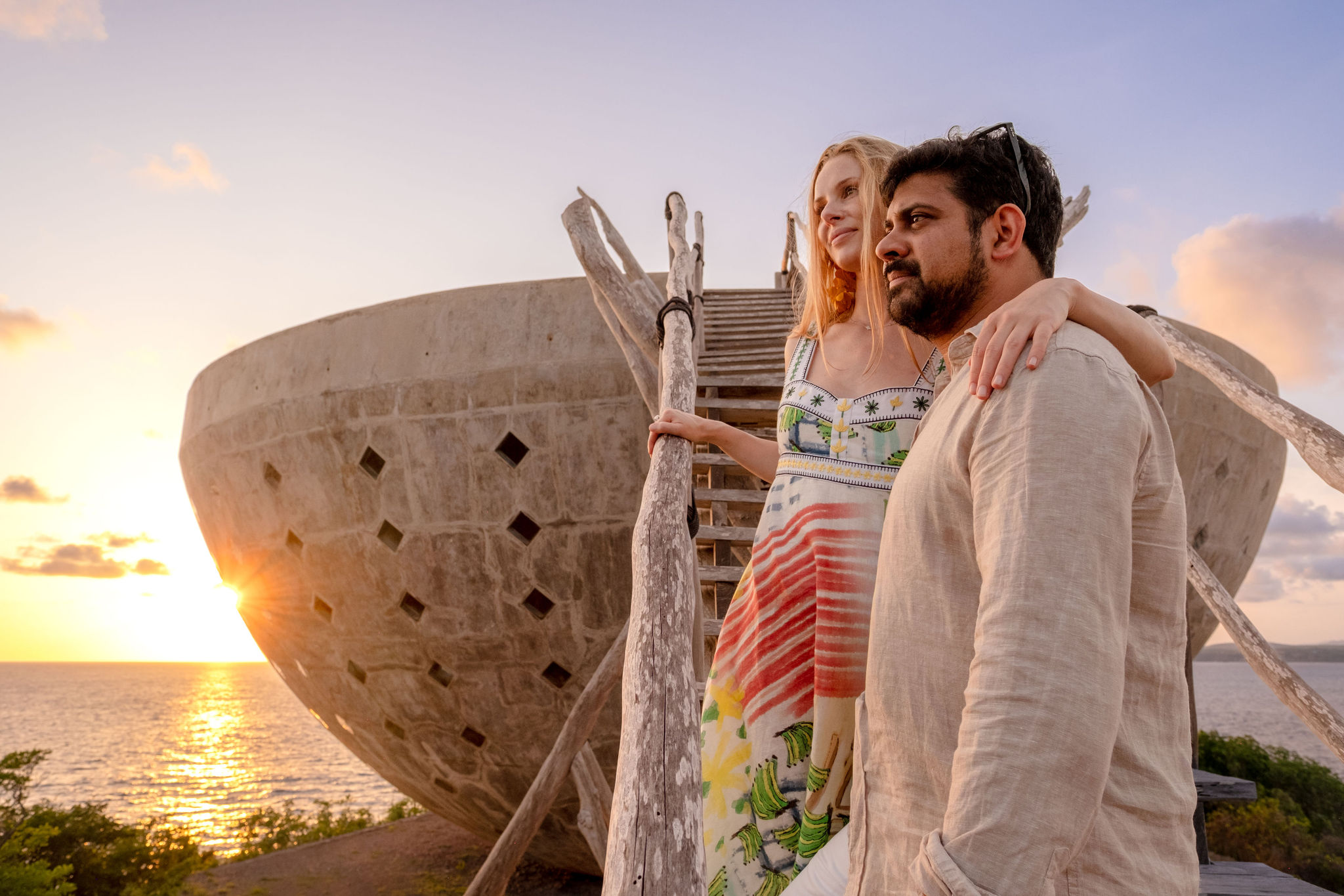 Zoe and Vik at sunset